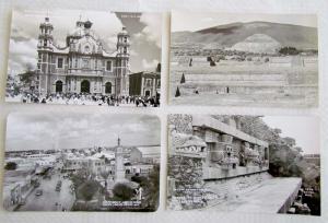 LOT OF 4 MEXICO VIEWS VINTAGE MEXICAN REAL PHOTO POSTCARDS RPPC