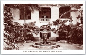 VINTAGE POSTCARD PATIO COURTYARD AT THE PAN AMERICAN BUILDING WASHINGTON D.C.