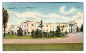 2 Postcards SARATOGA SPRINGS, NY ~ Saratoga Spa WASHINGTON BATHS Lincoln Baths
