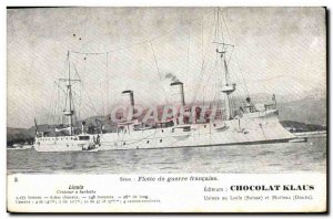 Old Postcard Boat Cruiser Linois has barbette