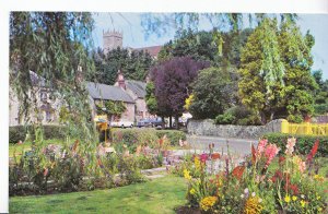 Isle of Wight Postcard - Godshill Village and Church - Showing Old Cars    DP784