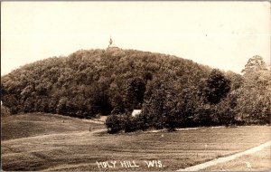 RPPC Holy Hill Basilica National Shrine of Mary Hubertus WI Vintage Postcard K43