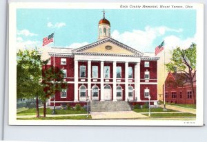 Knox County Memorial Mount Vernon Ohio Vintage Linen Postcard