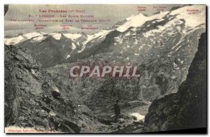Old Postcard Luchon The Cursed Mountains view through the indentation of the ...