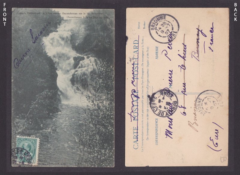 Postcard, CANADA, Oucatchouan falls on lake St. John