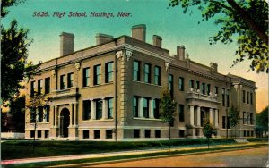 High School Building Hastings Nebraska NE 1912 DB Postcard P9