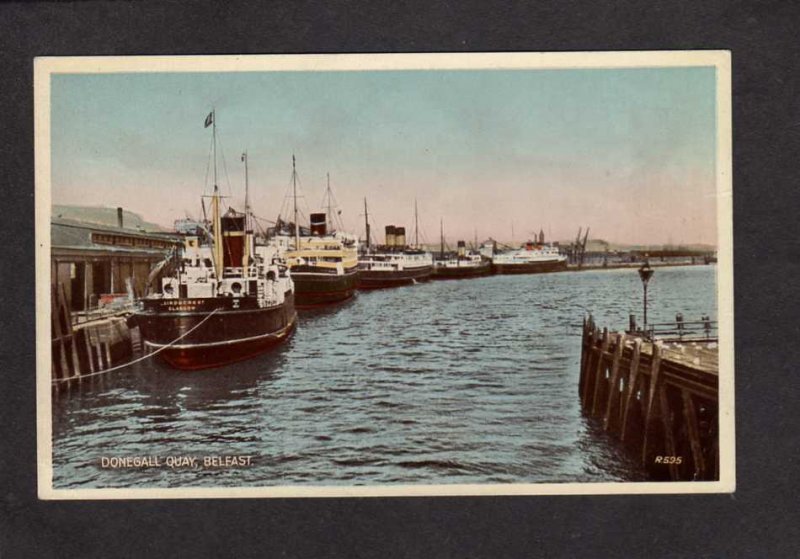 Ireland UK Belfast Donegall Quay Boats Ships Postcard Carte Postale