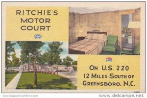 North Carolina Greensboro Ritchies Motor Court 1953