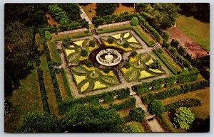North Carolina~Air View Of Knot Garden @ Elizabethan Gardens~Vintage Postcard