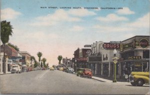 Postcard Main Street Looking South Oceanside California CA