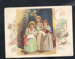 TOLEDO OHIO WOOLSON SPICE COMPANY LION COFFEE 3 GIRLS VICTORIAN TRADE CARD