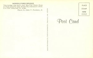 Rush County Indiana Norris Ford Covered Bridge Chrome Postcard Unused