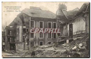 Old Postcard Epernay Champagne Street Bombing Placet Army