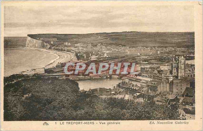 Old Postcard Le Treport Mers General view