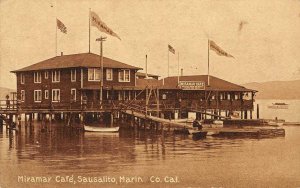 Sausalito, CA MIRAMAR CAFE Marin County, California c1910s Vintage Postcard