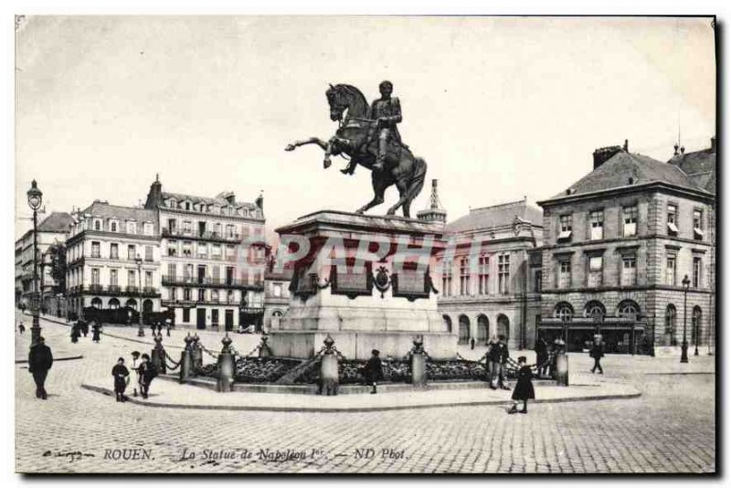 Old Postcard Rouen Statue of Napoleon