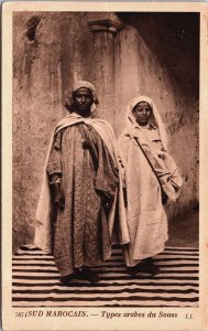 Morocco Sud Marocain Types Arabes du Souss Vintage Postcard C049