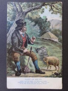 Ireland PADDY AN' HIS PIG - Old Postcard by Lawrence No.8211