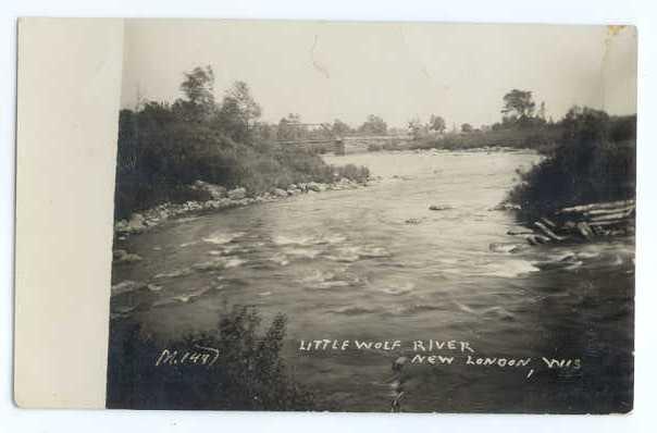 RPPC of Little Wolf River, New London, Wisconsin, WI