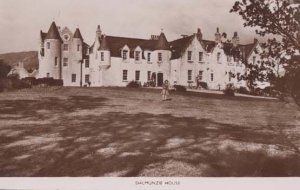 Dalmunzie House Hotel Glenshee Woman Kilt Blowing Vintage Antique Old Postcard