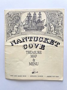 Vintage 70s Nantucket Cove Restaurant Treasure Map & Menu Chicago Illinois