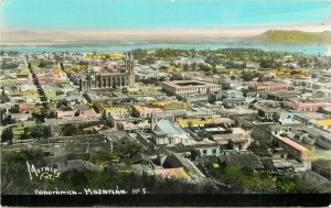 Birdseye Panoramic Mazatlan 1950s Hand Tint RPPC Photo Postcard 20-11225