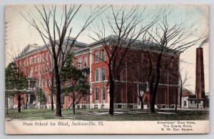 Jacksonville Illinois State School For The Blind Postcard O24