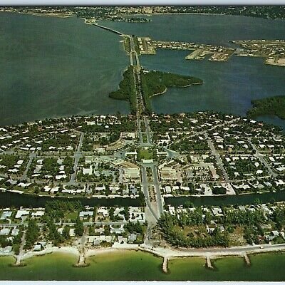 c1970s Sarasota, FL Florida Keys St. Armands Lido Gulf Mexico Houses Aerial A320