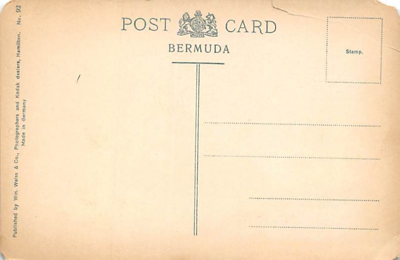 Post Office and Parliament Building Bermuda Unused paper chips on corners, co...