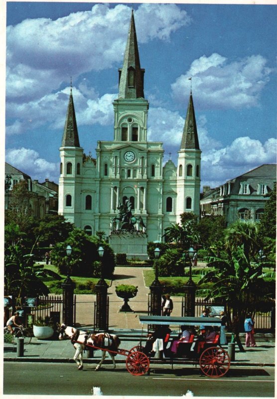St Louise Cathedral Jackson Square New Orleans Louisiana LA Vintage ...