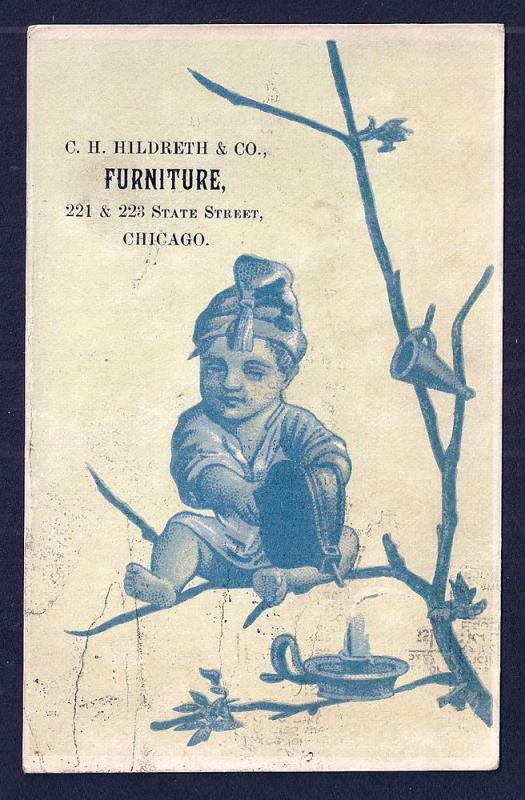 VICTORIAN TRADE CARD CH Hildreth & Co Furniture