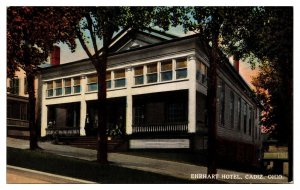 Antique Ehrhart Hotel, Street View, Cadiz OH Postcard