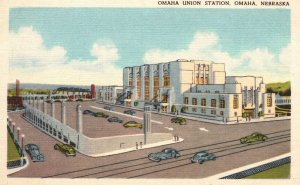 Vintage Postcard Omaha Union Station Passenger Terminal Omaha Nebraska Art Tone