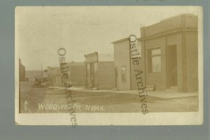 Woodworth NORTH DAKOTA RP 1913 MAIN STREET Tiny Town 50 PEOPLE nr Jamestown