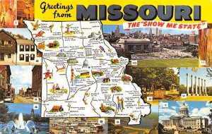 Greetings from Missouri, USA The Show Me State Map Unused 