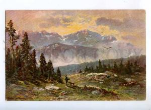 235112 HUNTER w/ POINTER Dog HUNT by MULLER Vintage postcard