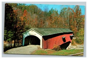 Vintage 1960's Postcard Narrows Bridge Sugar Creek Turkey Run State Park Indiana