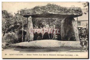 Postcard Old Megalith Dolmen Dolmen Saint Nectaire Trilittre class Children