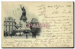 Old Postcard Paris Place de la Republique