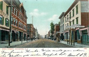 1906 Kingston New York Wall Street people undivided Postcard 25-11523