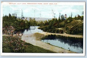 1931 St John New Brunswick Canada Postcard Outlet Lily Lake Rockwood Park Posted