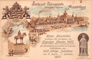 LEIPZIG GERMANY INDUSTRIAL EXPOSITION POSTAL CARD POSTCARD 1897