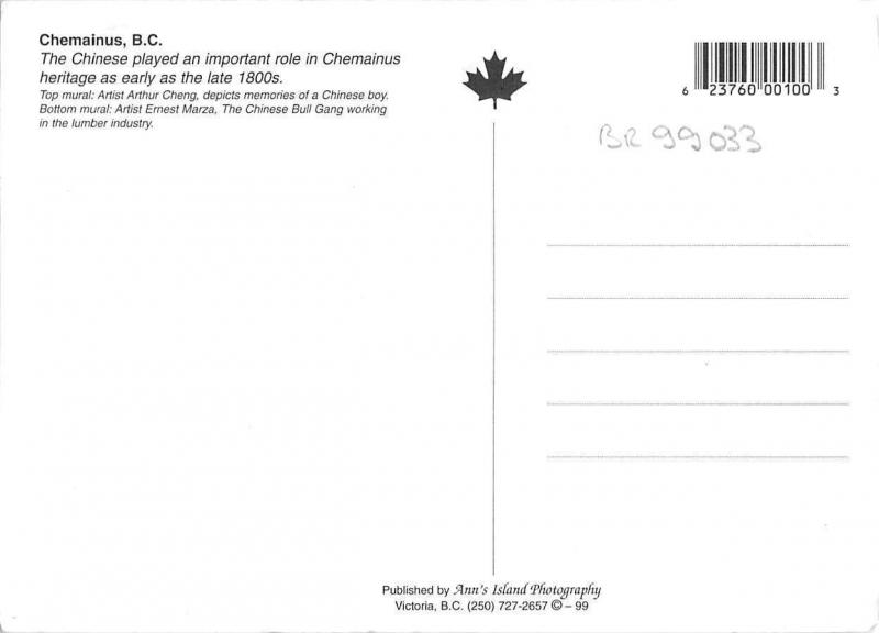 BR99033 chemainus b c postcard canada the chinese