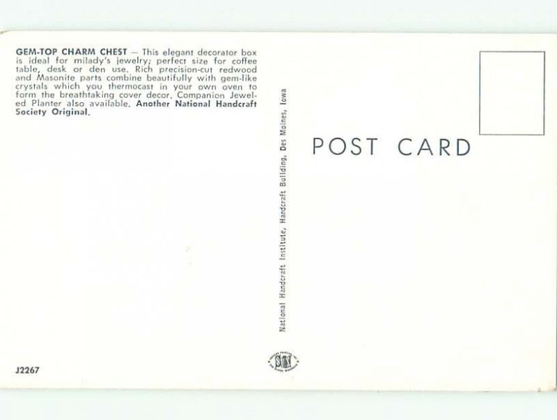 Pre-1980 This Is A Postcard GEM TOP CHARM CHEST BY NATIONAL HANDCRAFT AC7202