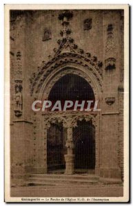 Old Postcard Quimper The Porch of I Church I Assumption