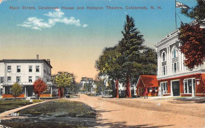 Colebrook New Hampshire Main Street Scene Antique Postcard K96584