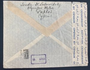 1940s Paphos Cyprus Jewish Internment Camp Censored Cover To Yarmouth ME Usa