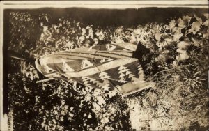 Native Indian? Man Wrapped in Blanket c1920 Real Photo Postcard