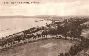 C. 1920's Bird's Eye View Bombay India Harbor Vintage Postcard Z4