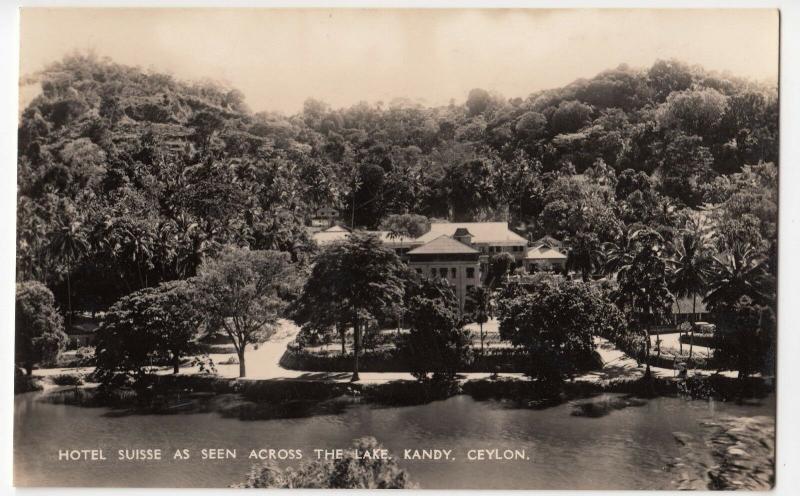 Sri Lanka / Ceylon; Hotel Suisse Across The Lake, Kandy RP PPC, Unused, c 1950's